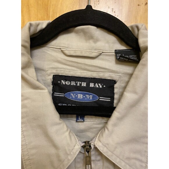 North Bay B.BM Sportswear Cotton Beige Jacket Coat Mens Size L Vintage - Picture 8 of 16